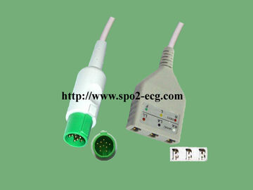 10 cabo da ligação da parte ECG do Pin um para o monitor paciente antiparasitário