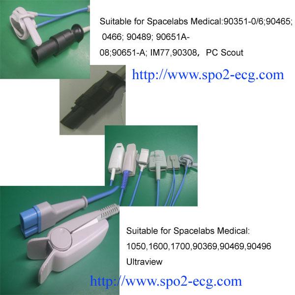 Pin adulto do grampo 10 do dedo do sensor Spo2 de Spacelabs para a cor de azul cinzento do hospital