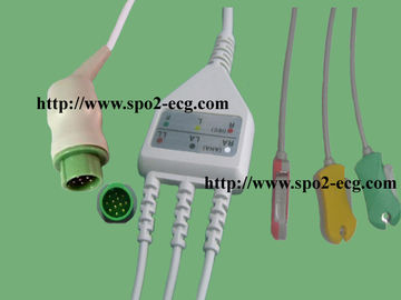 China Um cabo da ligação da parte ECG em volta de um IEC e de um AHA de 12 Pin para a máquina do eletrocardiógrafo fornecedor
